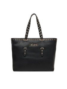 Just Cavalli Torebka 80RA4BU1 ZSB81 Czarny. Czarne shopper bag Just Cavalli, bez wzorów, ze skóry, bez dodatków. Za 769,99 zł.