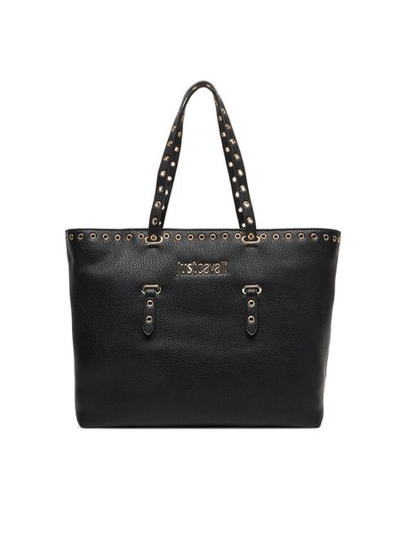Just Cavalli Torebka 80RA4BU1 ZSB81 Czarny. Czarne shopper bag Just Cavalli, bez wzorów, ze skóry, bez dodatków. Za 542,99 zł.