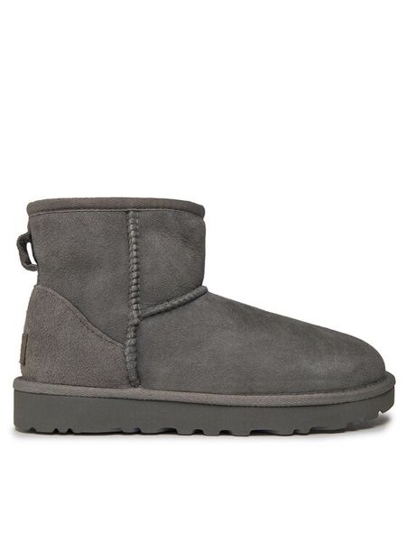 Ugg Śniegowce W Classic Mini II 1016222 Szary. Szare buty zimowe Ugg, ze skóry, bez obcasa, bez zapięcia. Za 795,00 zł.