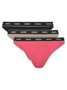 HUGO Komplet 3 par stringów 50480150 Kolorowy. Komplety bielizny Hugo, bez wzorów, z bawełny. Za 119,99 zł.
