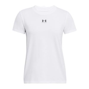 Koszulka damska Under Armour Rival Core. Białe bluzki Under Armour, xl, bez wzorów, sportowe, bez kołnierzyka, bez ramiączek. Za 89,99 zł.