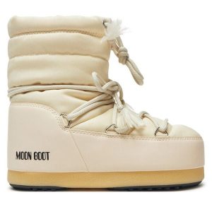 Śniegowce Moon Boot. Brązowe buty zimowe Moon Boot, z nylonu, bez obcasa, bez zapięcia. Za 569,99 zł.