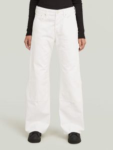 G-Star Dżinsy - Loose fit - w kolorze białym rozmiar: W27/L34. Białe jeansy G-Star, z aplikacjami, z bawełny. Za 244,80 zł.