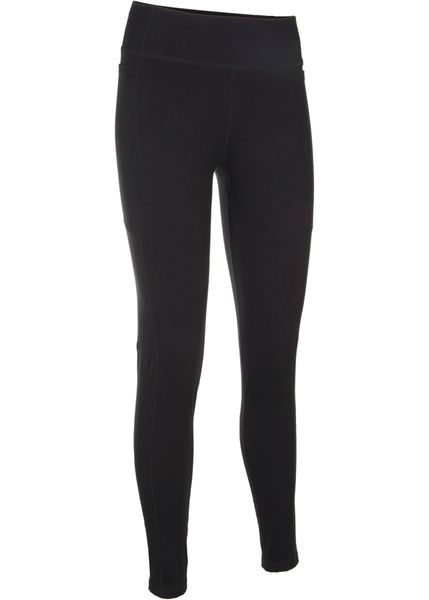 Miękkie legginsy sportowe z kieszeniami po bokach, dł. przed kostkę. Czarne legginsy bonprix, bez wzorów. Za 122,99 zł.