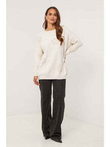 Soft Cashmere Sweter w kolorze beżowym rozmiar: 34/36. Brązowe swetry oversize Soft Cashmere, z aplikacjami, z kaszmiru, bez ramiączek. Za 139,54 zł.