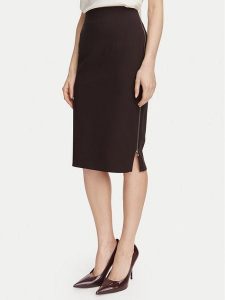 Rinascimento Spódnica ołówkowa CFC0130146003 Brązowy ciemny Slim Fit. Brązowe spódnice Rinascimento, xs, bez wzorów, z syntetyku. Za 399,99 zł.