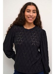 Kaffe Bluzka "Tine" w kolorze czarnym rozmiar: XL. Czarne bluzki Kaffe, xl, bez wzorów, bez kołnierzyka, bez ramiączek. Za 83,22 zł.