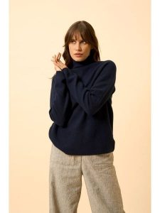 Just Cashmere Kaszmirowy golf "Alyssa" w kolorze granatowym rozmiar: S. Niebieskie golfy Just Cashmere, bez wzorów, z kaszmiru. Za 478,99 zł.