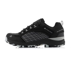 Buty trekkingowe niskie unisex Alpine Pro Lopre Vibram. Czarne buty trekkingowe Alpine Pro, ze skóry, bez zapięcia. W wyprzedaży za 399,00 zł.