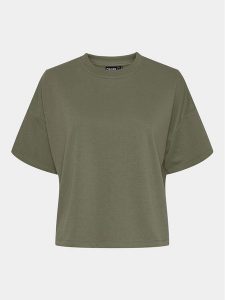 Pieces T-Shirt Chilli Summer 17118870 Zielony Loose Fit. Zielone t-shirty Pieces, xxs, bez wzorów, z bawełny, bez kołnierzyka, bez ramiączek. Za 49,99 zł.
