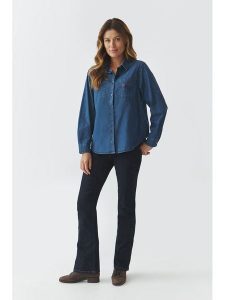 TATUUM Koszula dżinsowa w kolorze granatowym rozmiar: 44. Niebieskie koszule Tatuum, bez wzorów, bez kołnierzyka, bez ramiączek. Za 245,95 zł.