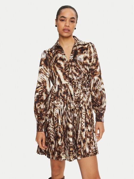 Liu Jo Sukienka koszulowa WF4516 T5973 Brązowy Regular Fit. Brązowe kombinezony Liu Jo, bez wzorów, z syntetyku, bez kołnierzyka, bez ramiączek. Za 469,99 zł.