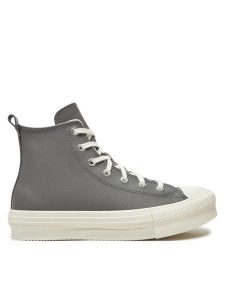 Converse Trampki Chuck Taylor All Star EVA Lift Platform A09259C Szary. Szare trampki Converse, bez wzorów, ze skóry, bez zapięcia. Za 209,99 zł.