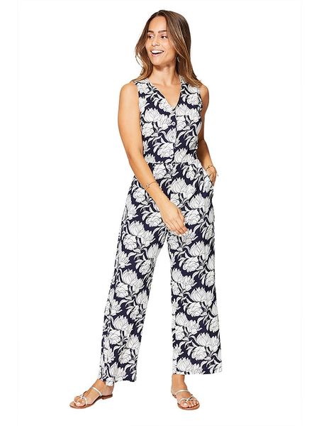 Aller Simplement Kombinezon w kolorze granatowo-białym rozmiar: 34/36. Białe kombinezony Aller Simplement, bez wzorów, z tkaniny, klasyczne, bez kołnierzyka, bez ramiączek. Za 83,03 zł.