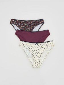 Majtki typu figi 3 pack - granatowy. Niebieskie figi Reserved, bez wzorów. Za 59,99 zł.
