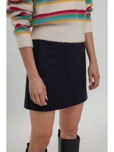 Josephine & Co Spódnica "Sil" w kolorze granatowym rozmiar: 38. Niebieskie spódnice Josephine & Co, na co dzień, bez wzorów, z wełny, mini. Za 144,92 zł.