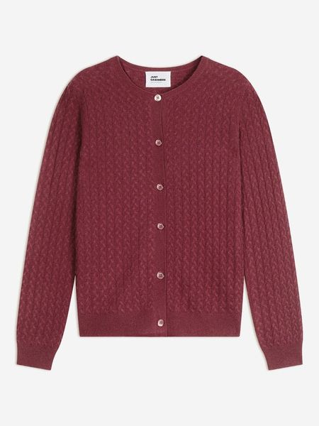 Just Cashmere Kaszmirowy kardigan "Laura" w kolorze bordowym rozmiar: XL. Czerwone kardigany Just Cashmere, z kaszmiru. Za 380,45 zł.