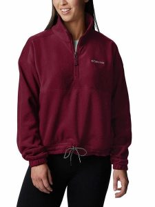Columbia Bluza polarowa "Brushy Bay" w kolorze czerwonym rozmiar: XS. Czerwone bluzy Columbia, xs, bez wzorów, z polaru, bez kaptura. Za 144,95 zł.