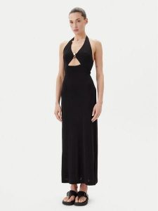 Max Mara Beachwear Sukienka koktajlowa Ghiotto 2516621059 Czarny Slim Fit. Czarne sukienki Max Mara Beachwear, xs, bez wzorów, z wiskozy, wizytowe, bez kołnierzyka, bez ramiączek. Za 649,99 zł.