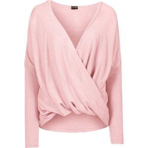 Sweter dzianinowy bonprix pastelowy jasnoróżowy. Swetry klasyczne marki bonprix. Za 54,99 zł.