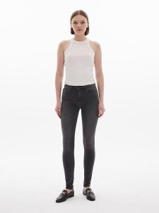 LTB Dżinsy "Amy" - Skinny fit - w kolorze szarym rozmiar: W25/L32. Szare jeansy LTB, z aplikacjami, ze skóry, z podwyższonym stanem. Za 83,42 zł.