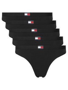 Tommy Hilfiger Komplet 5 par stringów UW0UW05642 Czarny. Czarne komplety bielizny TOMMY HILFIGER, bez wzorów, z bawełny. Za 219,99 zł.