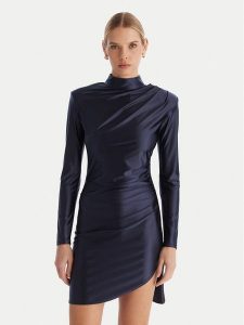 ACCESS FASHION Sukienka koktajlowa 54-3037-170 Granatowy Slim Fit. Niebieskie sukienki ACCESS FASHION, xs, bez wzorów, z syntetyku, wizytowe, bez kołnierzyka, bez ramiączek. Za 679,99 zł.