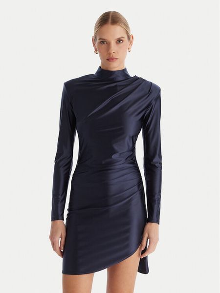 ACCESS FASHION Sukienka koktajlowa 54-3037-170 Granatowy Slim Fit. Niebieskie sukienki ACCESS FASHION, xs, bez wzorów, z syntetyku, wizytowe, bez kołnierzyka, bez ramiączek. Za 679,99 zł.