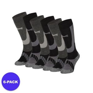 Skarpety narciarskie dla dorosłych unisex 6 par. Czarne skarpetki XTREME, bez wzorów, z materiału. W wyprzedaży za 293,45 zł.