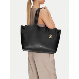 Torebka Beverly Hills Polo Club. Czarne shopper bag Beverly Hills Polo Club, bez wzorów, bez dodatków. Za 299,99 zł.