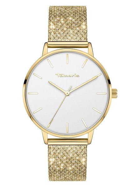 Tamaris Zegarek kwarcowy w kolorze złoto-białym rozmiar: onesize. Białe, analogowe zegarki Tamaris. Za 209,33 zł.