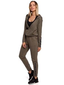 Made of emotion Spodnie dresowe w kolorze khaki rozmiar: M. Brązowe spodnie dresowe Made Of Emotion, m, bez wzorów, z dresówki. Za 87,81 zł.