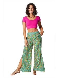 Ipanima Spodnie w kolorze turkusowo-zielonym rozmiar: 34/36. Zielone spodnie z wysokim stanem Ipanima, bez wzorów, z materiału, z podwyższonym stanem. Za 65,99 zł.