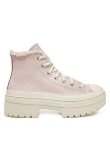 Converse Trampki Chuck Taylor All Star Lugged Heel Sherpa A09346C 662 Różowy. Czerwone trampki Converse, bez wzorów, z materiału, bez zapięcia. Za 299,99 zł.