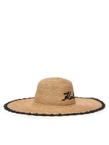 KARL LAGERFELD Kapelusz B1W46084 Beżowy. Brązowe kapelusze KARL LAGERFELD, bez wzorów, z syntetyku. Za 549,99 zł.