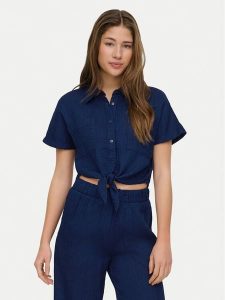 ONLY Koszula Leoni 15367290 Granatowy Regular Fit. Niebieskie koszule ONLY, xl, bez wzorów, z bawełny, bez kołnierzyka, bez ramiączek. Za 129,99 zł.