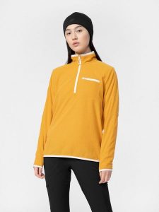 4F Bluza trekkingowa nierozpinana bez kaptura damska XS. Brązowe bluzy 4f, xs, bez wzorów, bez kaptura. Za 199,99 zł.