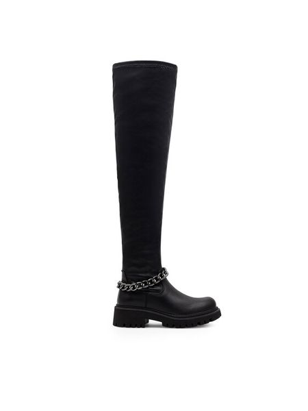 DeeZee Kozaki H13073A-5 Czarny. Czarne kozaki DeeZee, bez wzorów, z syntetyku, bez obcasa, na płaskiej podeszwie, bez zapięcia. Za 159,99 zł.