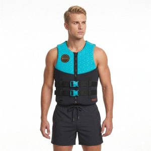 Kamizelka neoprenowa 50N niebieska. Czarne kamizelki HANA OUTDOORS, xs, bez wzorów, z neoprenu, bez kołnierzyka, bez ramiączek, bez kaptura. Za 399,99 zł.