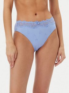 Hunkemöller Figi klasyczne z wysokim stanem Diva 301190 Błękitny. Niebieskie figi Hunkemöller, bez wzorów, z syntetyku. Za 69,99 zł.