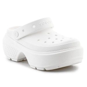 Klapki Crocs Stomp Clog 209347-0WV białe. Białe klapki bez wzorów, bez obcasa. Za 435,61 zł.