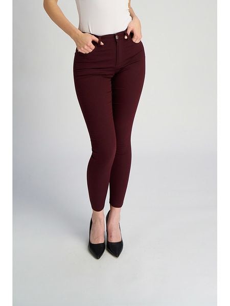 Marks & Spencer Spodnie w kolorze bordowym rozmiar: 32/L31. Czerwone rurki Marks & Spencer, z materiału. Za 28,58 zł.