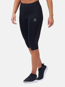 Odlo Legginsy sportowe "3/4 Essentials" w kolorze czarnym rozmiar: S. Czarne legginsy ODLO, s, bez wzorów, z materiału, outdoorowe. Za 149,31 zł.