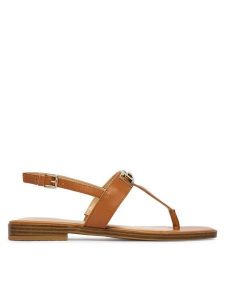 Guess Sandały FLJRMY LEA03 Brązowy. Brązowe sandały Guess, z aplikacjami, ze skóry, bez obcasa, na płaskiej podeszwie, bez zapięcia. Za 519,99 zł.