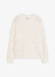 Sweter oversize z frędzlami. Białe swetry oversize bonprix, bez wzorów, z dzianiny, bez ramiączek. Za 124,99 zł.