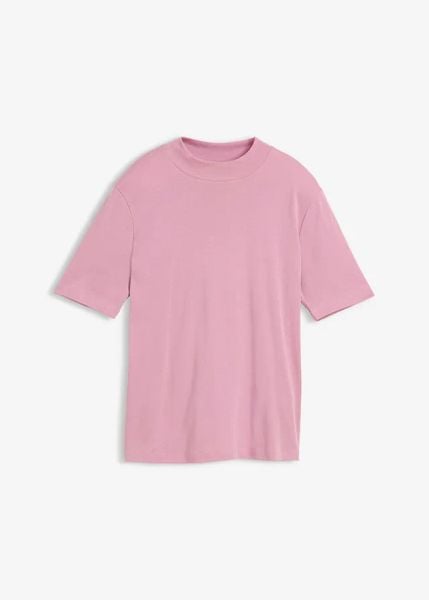 T-shirt z prążkowanej bawełny. Niebieskie t-shirty bonprix, bez wzorów, z bawełny, bez kołnierzyka, bez ramiączek. Za 54,99 zł.