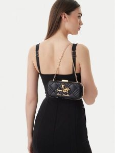 LOVE MOSCHINO Torebka JC4270PP0OKH100C Czarny. Czarne torebki wieczorowe LOVE MOSCHINO, bez wzorów, ze skóry, bez dodatków. Za 677,99 zł.