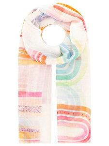 Zwillingsherz Szal "Colorful Arch Pattern" w kolorze białym ze wzorem - 180 x 95 cm rozmiar: onesize. Białe szaliki Zwillingsherz, bez wzorów, z materiału. Za 62,90 zł.