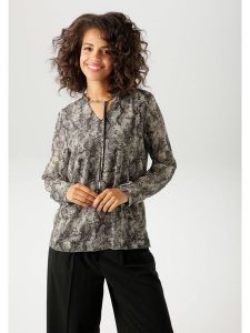 Aniston Bluzka w kolorze szarym rozmiar: 48. Szare bluzki Aniston, bez wzorów, bez kołnierzyka, bez ramiączek. Za 48,05 zł.