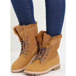 Camelowe Traperki Voguish. Buty zimowe marki Born2be. Za 64,99 zł.